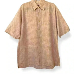 ZANZARA Men’s Linen Blend Short Sleeve Shirt